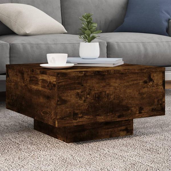 Couchtisch Carlene aus geräucherter Eiche 55x55x31cm (Holz)
