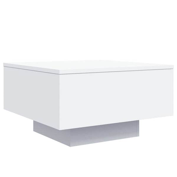 Valkoinen sohvapöytä led-valoilla Pimpi 55x55x31cm