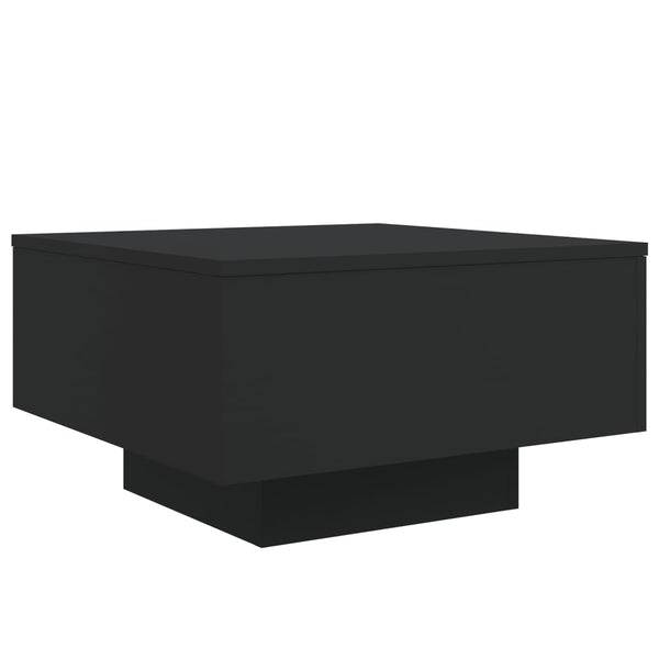 Schwarzer Couchtisch mit LED-Beleuchtung Pimpi 55x55x31cm