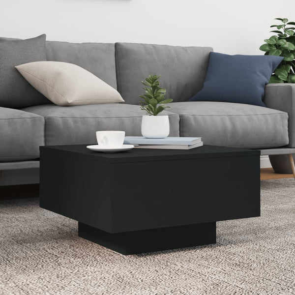 Schwarzer Couchtisch mit LED-Beleuchtung Pimpi 55x55x31cm