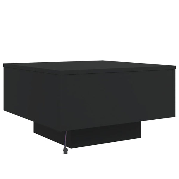 Schwarzer Couchtisch mit LED-Beleuchtung Pimpi 55x55x31cm