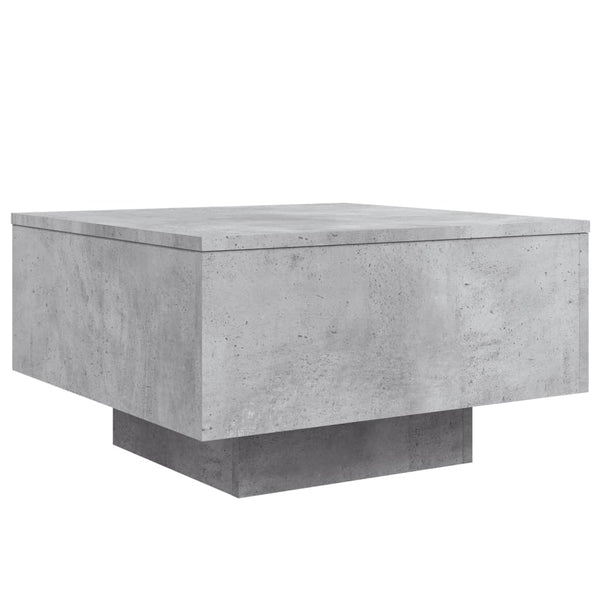 Betongrauer Couchtisch mit LED-Beleuchtung Pimpi 55x55x31cm