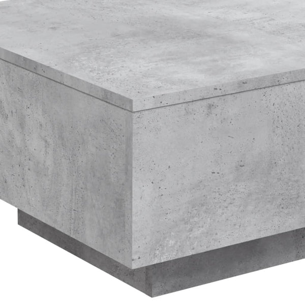 Betongrauer Couchtisch mit LED-Beleuchtung Pimpi 55x55x31cm