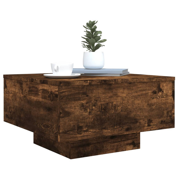 Couchtisch Räuchereiche mit LED-Beleuchtung Pimpi 55x55x31cm