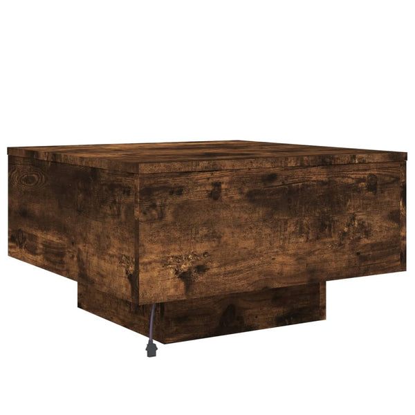 Couchtisch Räuchereiche mit LED-Beleuchtung Pimpi 55x55x31cm