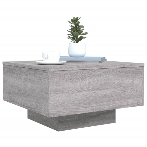Harmaa sohvapöytä led-valoilla Pimpi 55x55x31cm (sonoma)