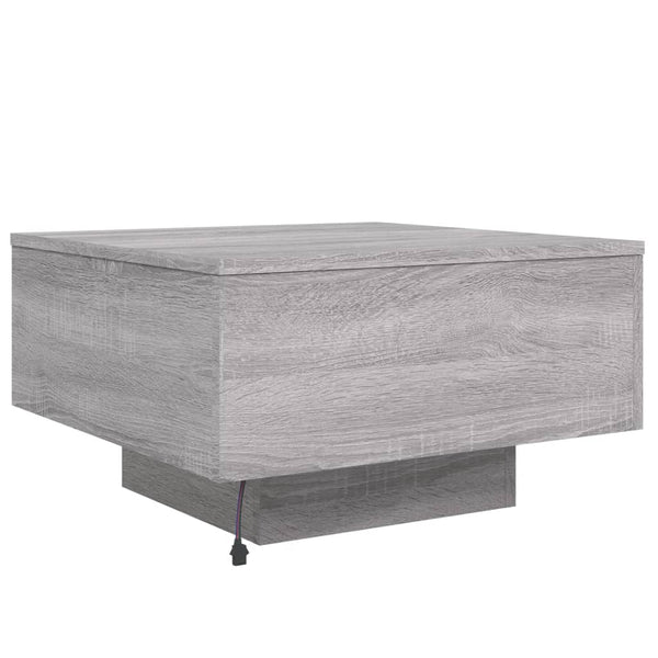 Harmaa sohvapöytä led-valoilla Pimpi 55x55x31cm (sonoma)