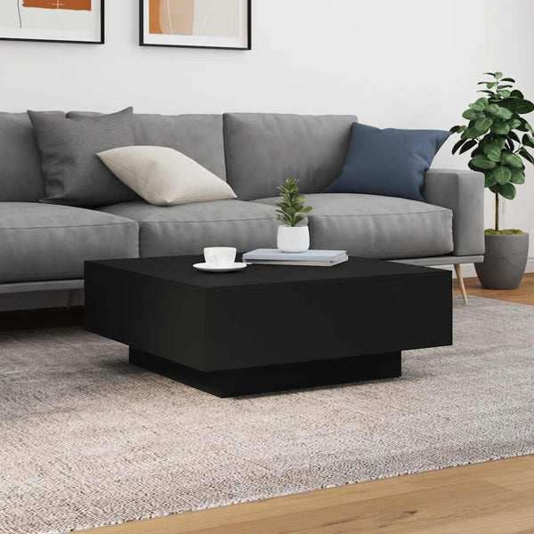 Schwarzer Couchtisch Carlene 80x80x31cm (Spanplatte)