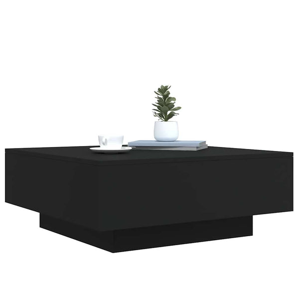 Schwarzer Couchtisch Carlene 80x80x31cm (Spanplatte)