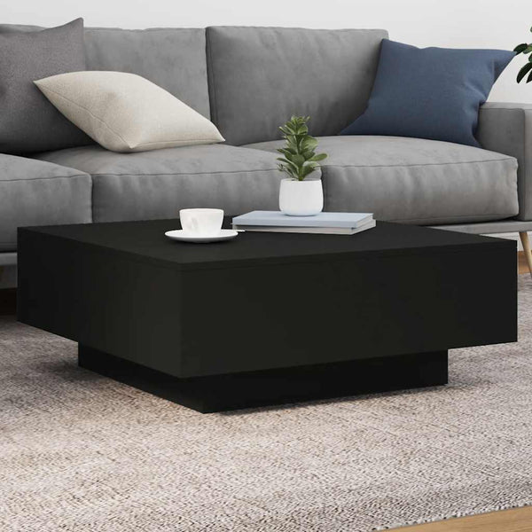 Schwarzer Couchtisch Carlene 80x80x31cm (Spanplatte)