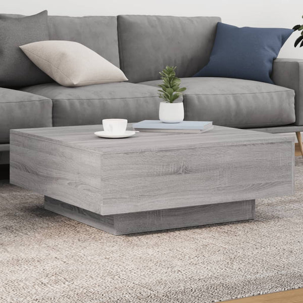 Grauer Couchtisch Carlene 80x80x31cm (Holz)