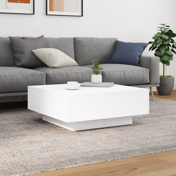 Couchtisch weiß Pimpi mit LED-Beleuchtung 80x80x31cm