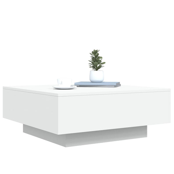 Couchtisch weiß Pimpi mit LED-Beleuchtung 80x80x31cm