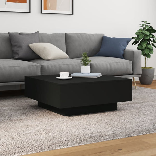 Musta sohvapöytä led-valoilla Pimpi 80x80x31cm