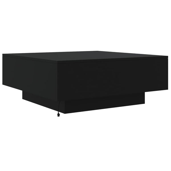 Musta sohvapöytä led-valoilla Pimpi 80x80x31cm