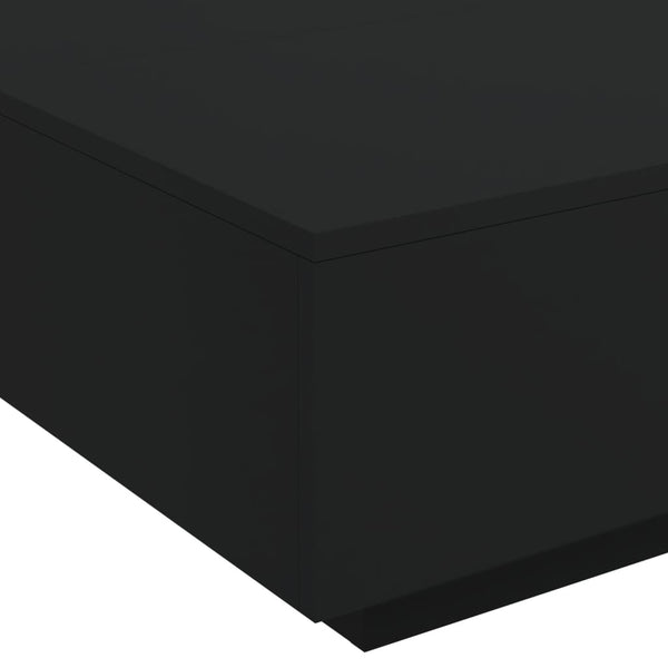 Musta sohvapöytä led-valoilla Pimpi 80x80x31cm