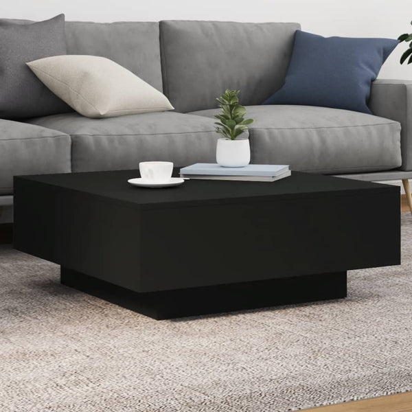 Musta sohvapöytä led-valoilla Pimpi 80x80x31cm
