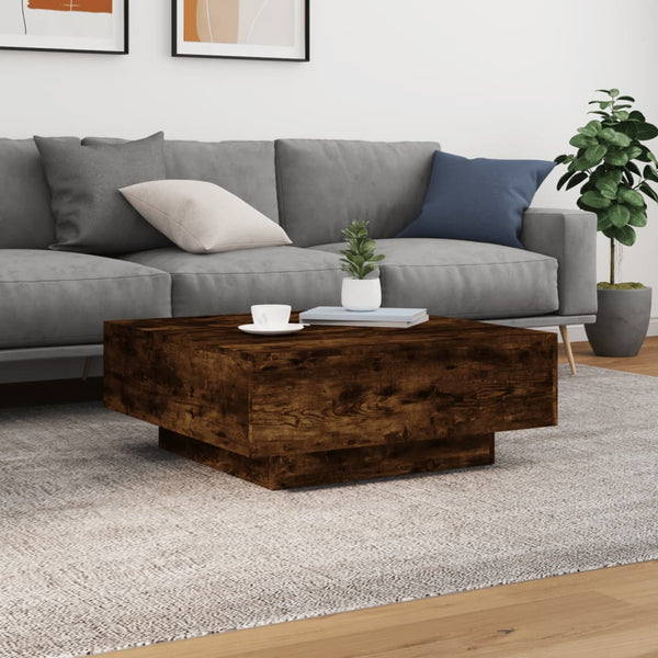 Couchtisch Räuchereiche mit LED-Beleuchtung Pimpi 80x80x31cm