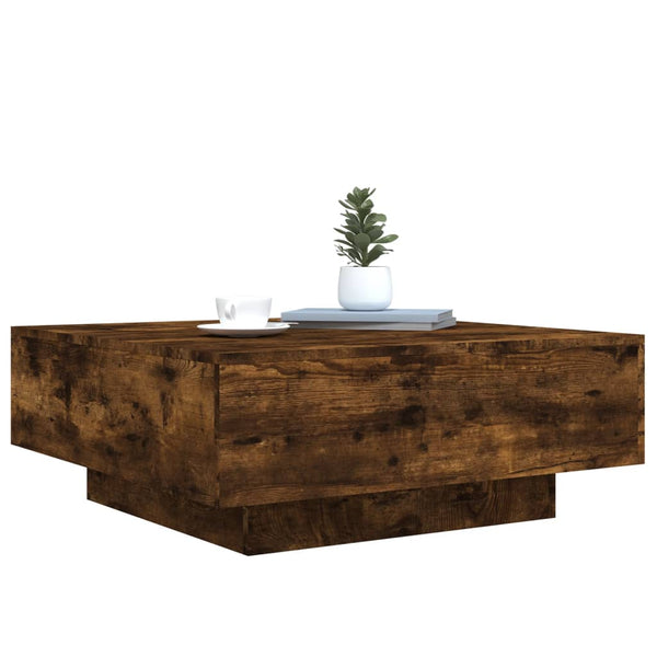 Couchtisch Räuchereiche mit LED-Beleuchtung Pimpi 80x80x31cm