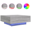 Grauer Couchtisch mit LED-Beleuchtung Pimpi 80x80x31cm (Sonoma)