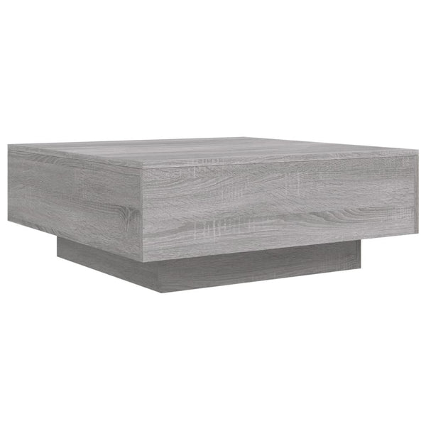 Grauer Couchtisch mit LED-Beleuchtung Pimpi 80x80x31cm (Sonoma)