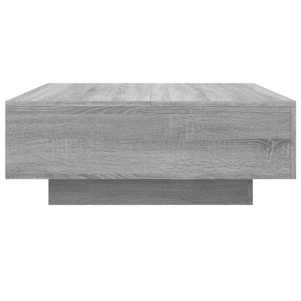 Grauer Couchtisch mit LED-Beleuchtung Pimpi 80x80x31cm (Sonoma)