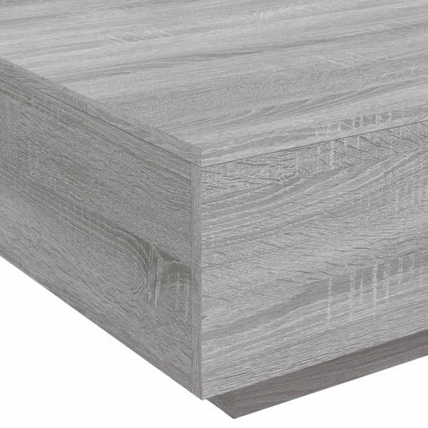 Grauer Couchtisch mit LED-Beleuchtung Pimpi 80x80x31cm (Sonoma)
