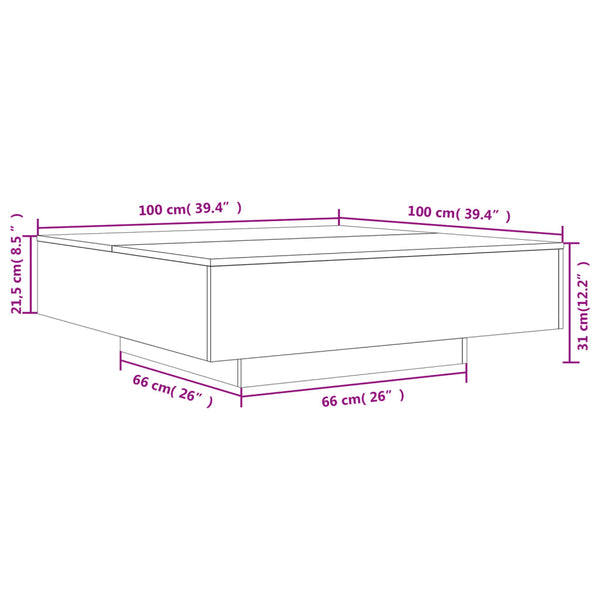 Couchtisch Carlene weiß 100x100x31cm (Holz)