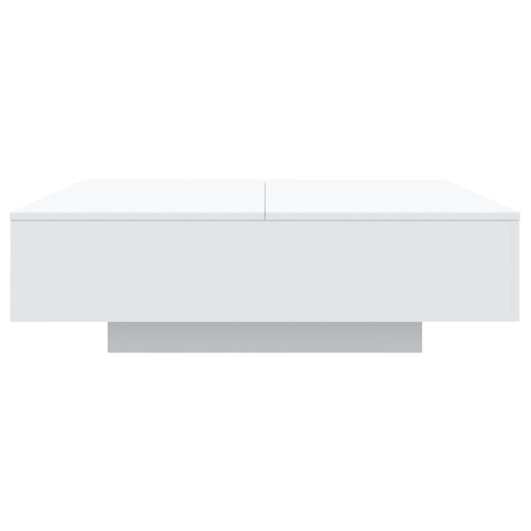 Weißer Couchtisch mit LED-Beleuchtung Pimpi 100x100x31cm