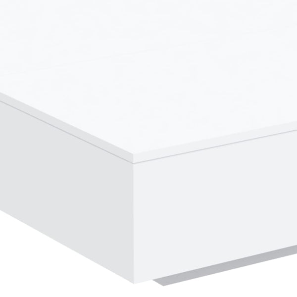 Weißer Couchtisch mit LED-Beleuchtung Pimpi 100x100x31cm