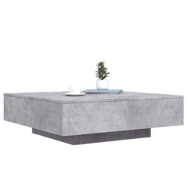 Betongrauer Couchtisch mit LED-Beleuchtung Pimpi 100x100x31cm