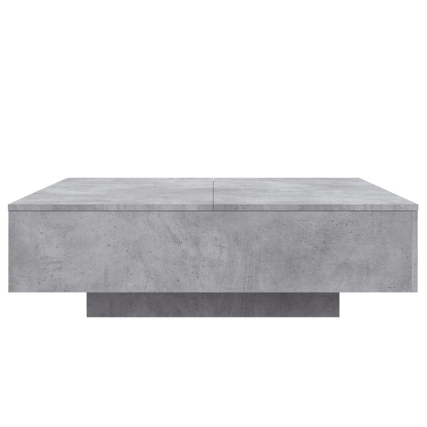 Betongrauer Couchtisch mit LED-Beleuchtung Pimpi 100x100x31cm