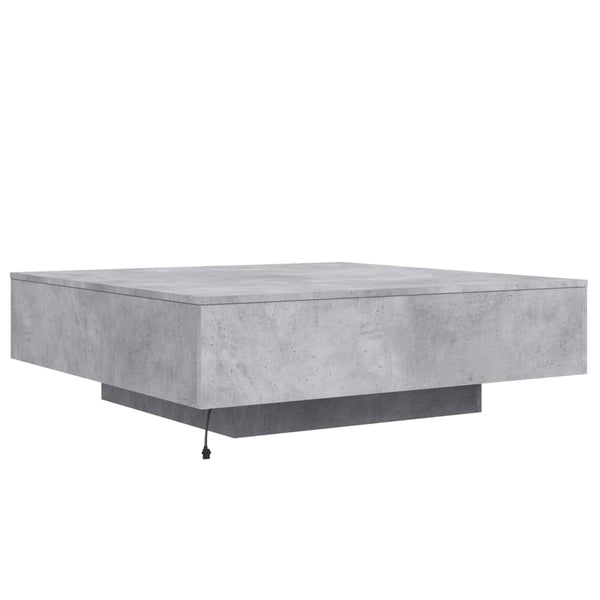 Betongrauer Couchtisch mit LED-Beleuchtung Pimpi 100x100x31cm