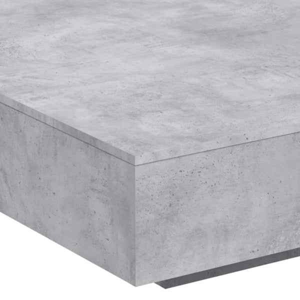 Betongrauer Couchtisch mit LED-Beleuchtung Pimpi 100x100x31cm