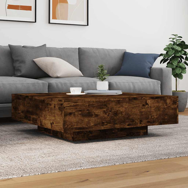 Couchtisch Räuchereiche mit LED-Beleuchtung Pimpi 100x100x31cm