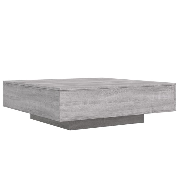 Grauer Couchtisch mit LED-Beleuchtung Pimpi 100x100x31cm (Sonoma)