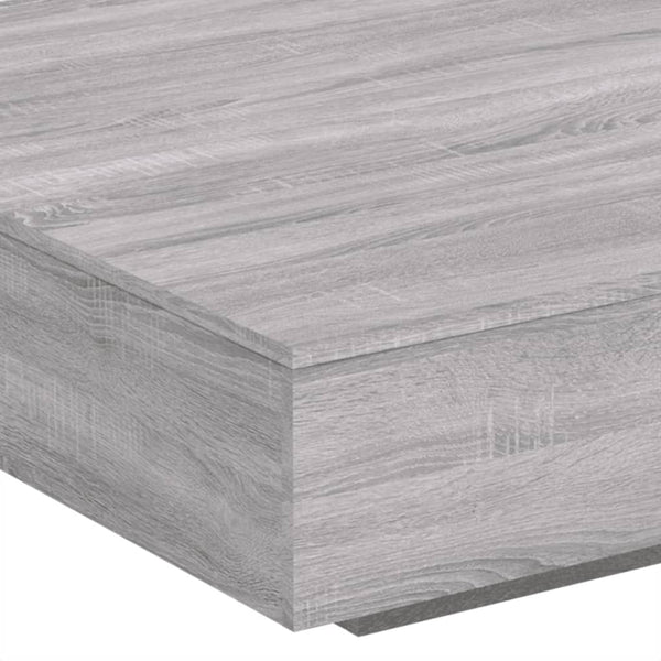 Grauer Couchtisch mit LED-Beleuchtung Pimpi 100x100x31cm (Sonoma)