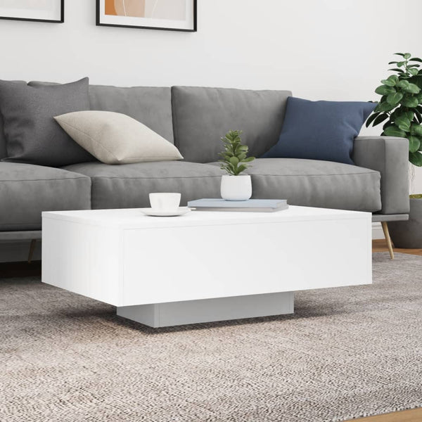 Valkoinen sohvapöytä led-valoilla Pimpi 85x55x31cm