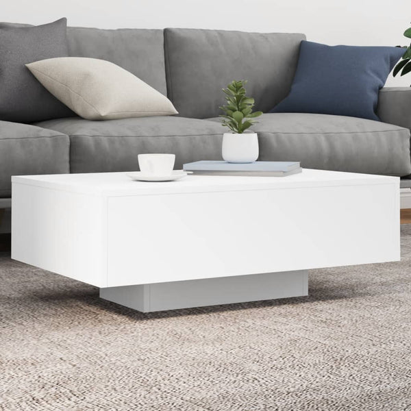 Valkoinen sohvapöytä led-valoilla Pimpi 85x55x31cm