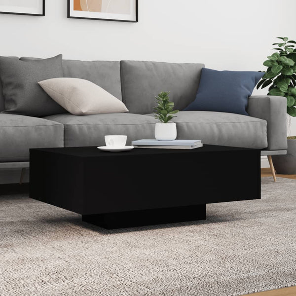 Schwarzer Couchtisch mit LED-Beleuchtung Pimpi 85x55x31cm