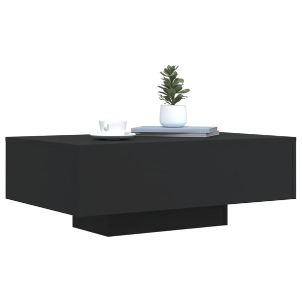 Schwarzer Couchtisch mit LED-Beleuchtung Pimpi 85x55x31cm