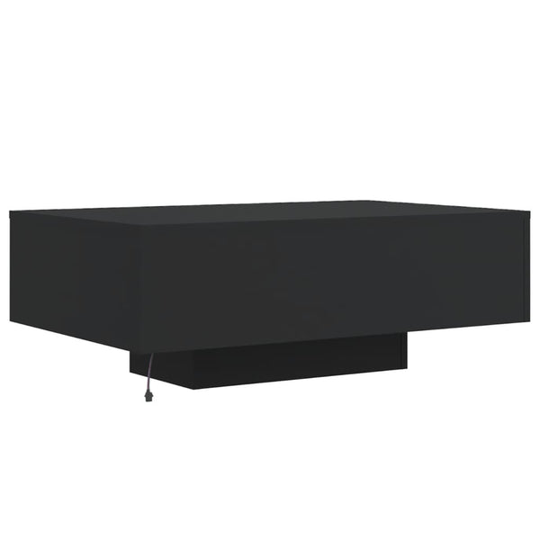 Schwarzer Couchtisch mit LED-Beleuchtung Pimpi 85x55x31cm