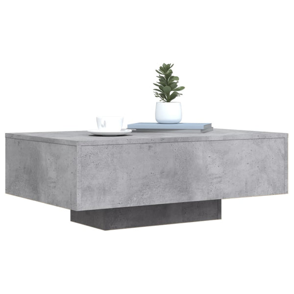 Betongrauer Couchtisch mit LED-Beleuchtung Pimpi 85x55x31cm