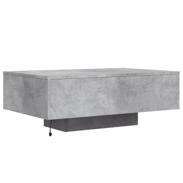Betongrauer Couchtisch mit LED-Beleuchtung Pimpi 85x55x31cm