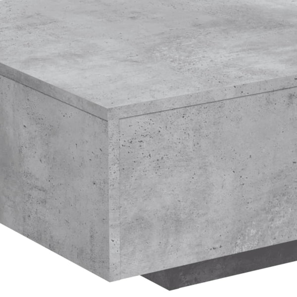 Betongrauer Couchtisch mit LED-Beleuchtung Pimpi 85x55x31cm