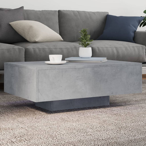 Betongrauer Couchtisch mit LED-Beleuchtung Pimpi 85x55x31cm