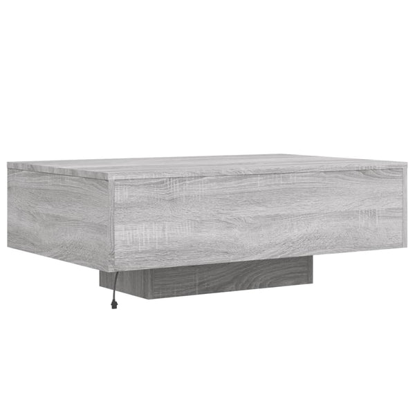 Grauer Couchtisch mit LED-Beleuchtung Pimpi 85x55x31cm (Sonoma)