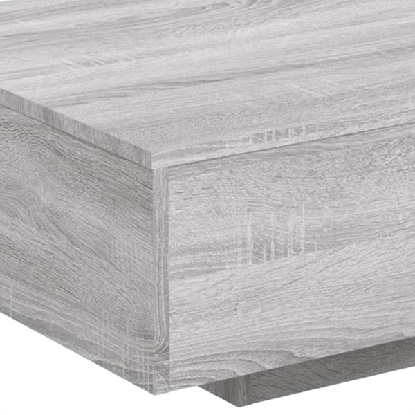 Grauer Couchtisch mit LED-Beleuchtung Pimpi 85x55x31cm (Sonoma)