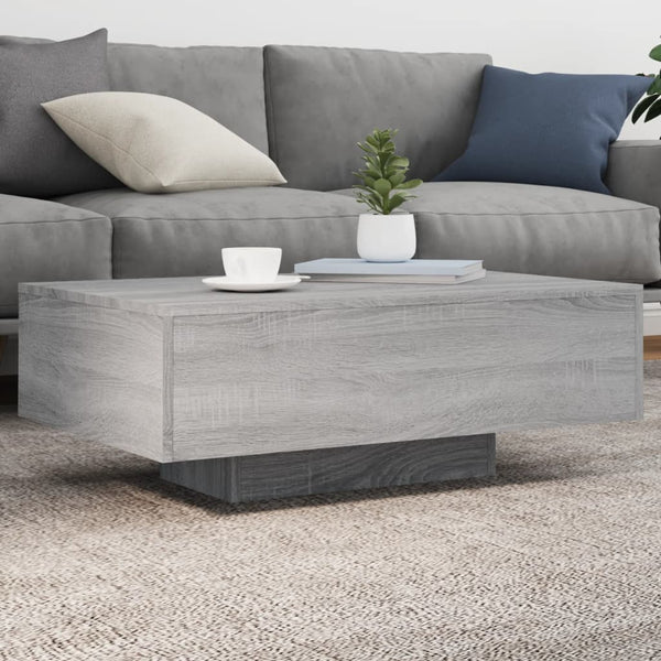 Grauer Couchtisch mit LED-Beleuchtung Pimpi 85x55x31cm (Sonoma)