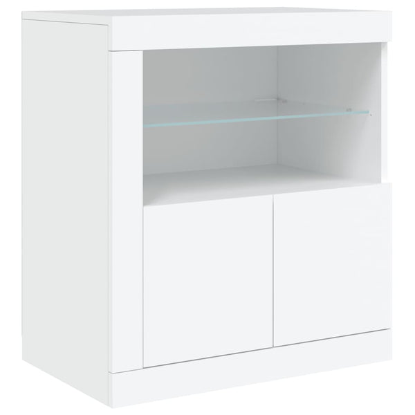 Weißes Sideboard mit LED-Beleuchtung Andronikus 60,5x37x67cm